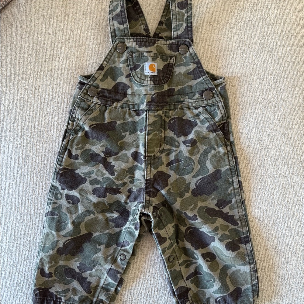 Carhartt Kids Green Camo Overalls